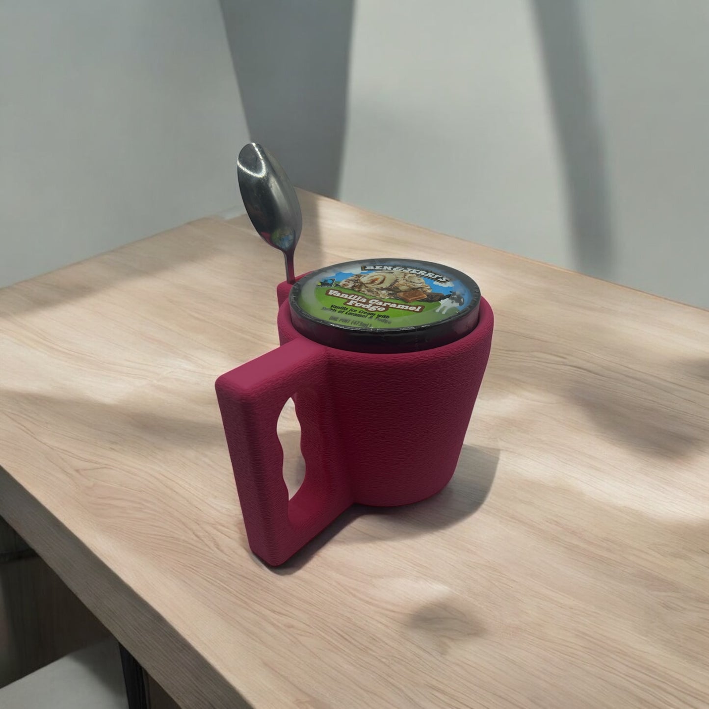 Ice Cream Pint Holder with Spoon Slot